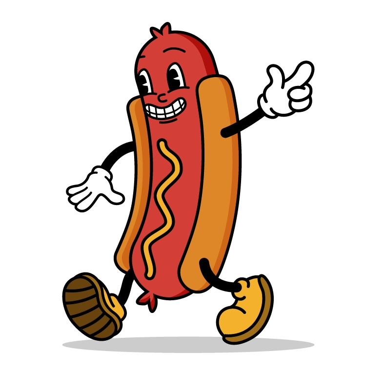 A dancing wurst. I wish I had the energy of this wurst. (Image from Vector Portal)